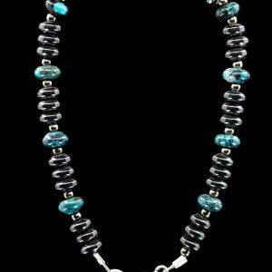 Turquoise and Magnetic Hematite Bracelet