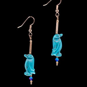 Turquoise colored Penguin Earrings
