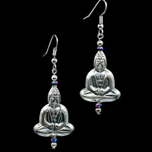 Tin Buddha Earrings