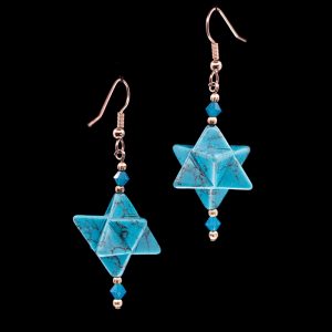 Turquoise colored Merkabah earrings