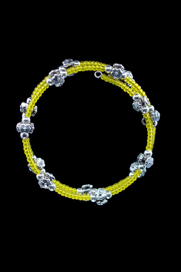 Yellow Seed Bead Spiral Bracelet