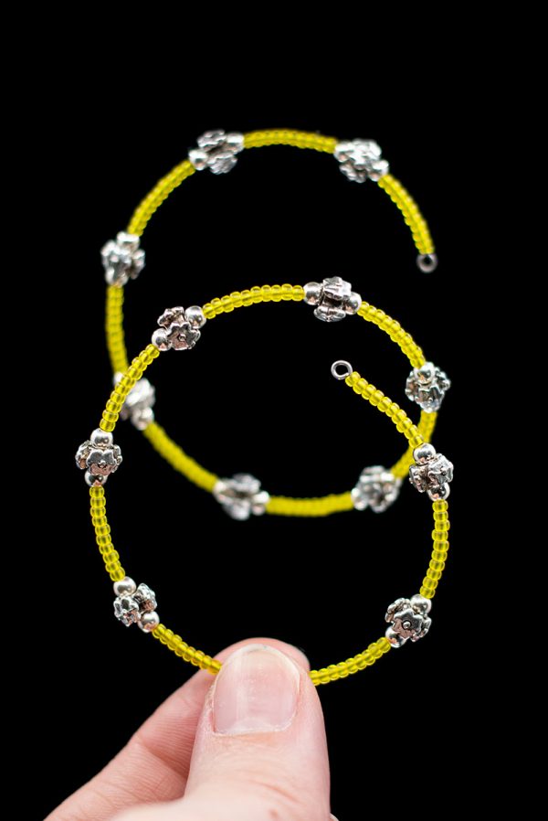 Yellow Seed Bead Spiral Bracelet