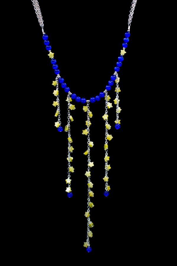 Starry Night Fiber Optic Glass Star Necklace