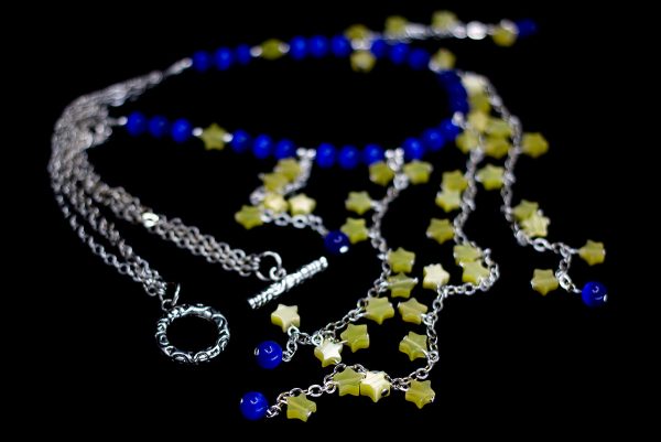 Starry Night Fiber Optic Glass Star Necklace